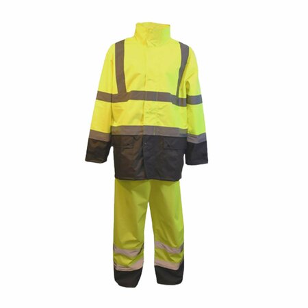 CORDOVA Rain Suit, Reptyle, Hi-Vis, 2-Piece, Class 3, 3XL SPR3GS3XL